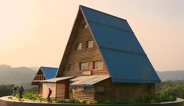 大きな三角屋根/縞枯山荘 