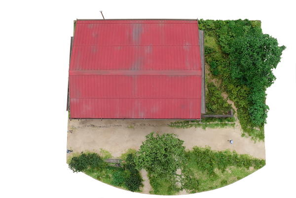 一石栃立場茶屋　上空より配置写真